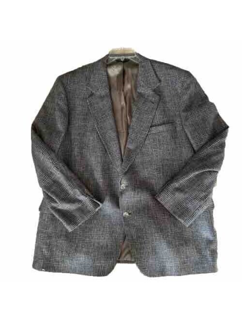 Warren Sewell 48PTL Brown Wool Tweed Coat Lined Pockets EUC